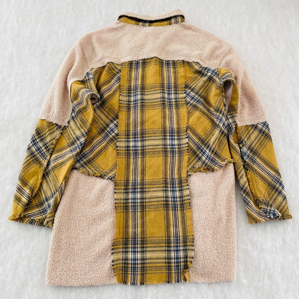 Nwt Pol Womens Mustard Multi Patchwork Plaid Tedd… - image 2